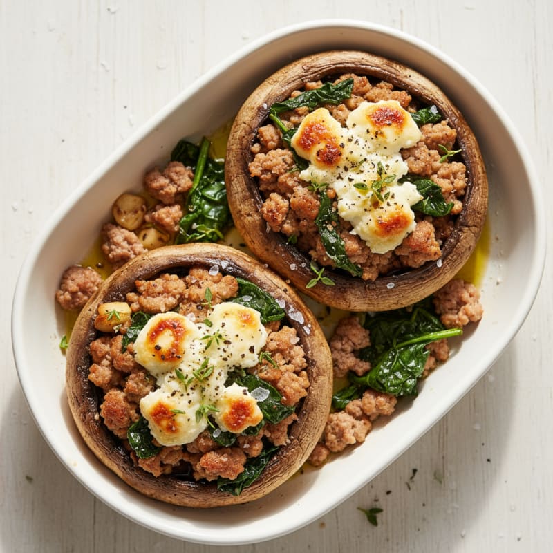 Goat Cheese Stuffed Portobello Mushrooms