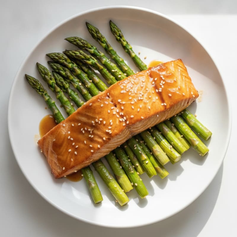 Teriyaki Glazed Salmon with Roasted Asparagus