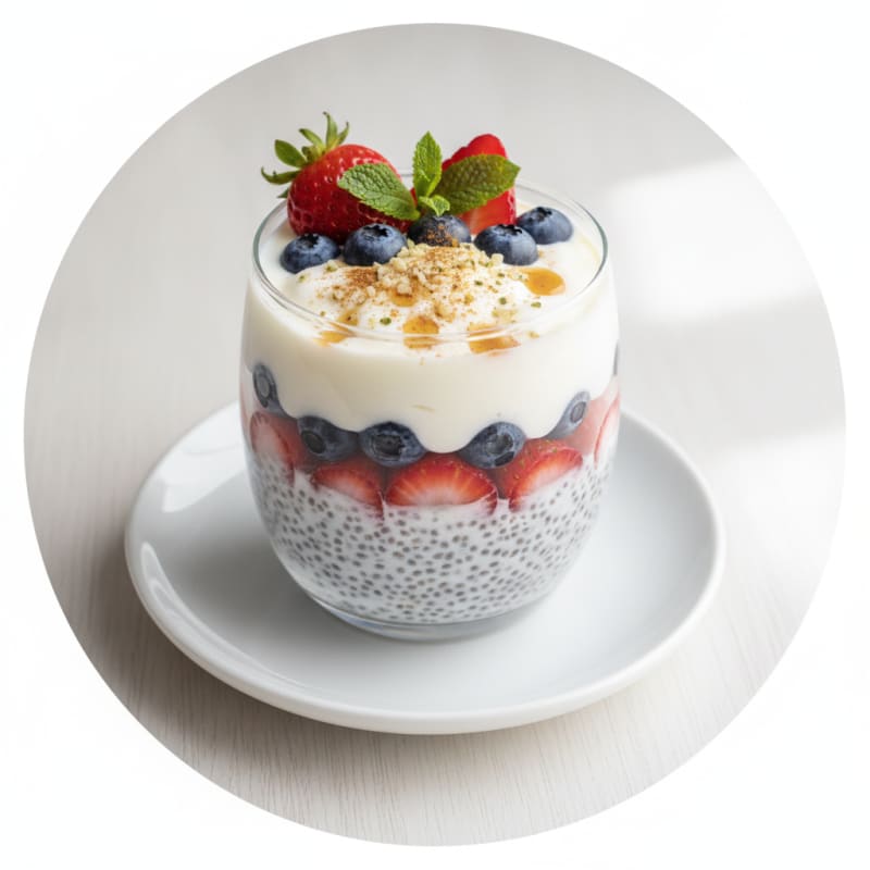 Vanilla Yogurt Berry Chia Parfait