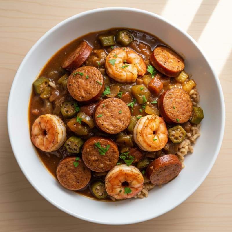 Creole Sausage and Shrimp Gumbo