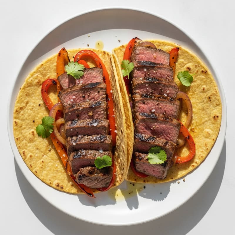 Grilled Steak Tacos with Peppers