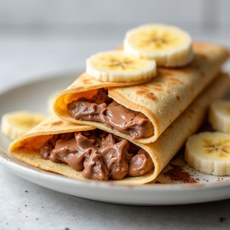 Protein Crepes with Creamy Banana and Cocoa-Hazelnut Filling