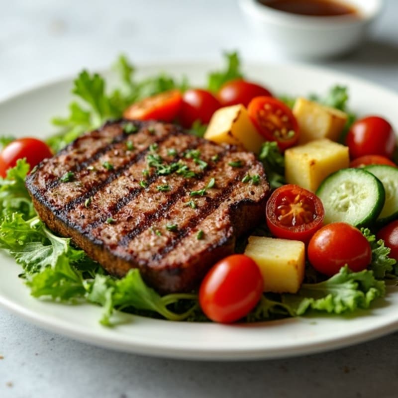 Grilled Steak and Mixed Vegetable Salad with Balsamic Vinaigrette