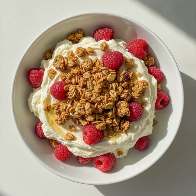 Silky Vanilla Greek Yogurt Parfait with Protein Granola