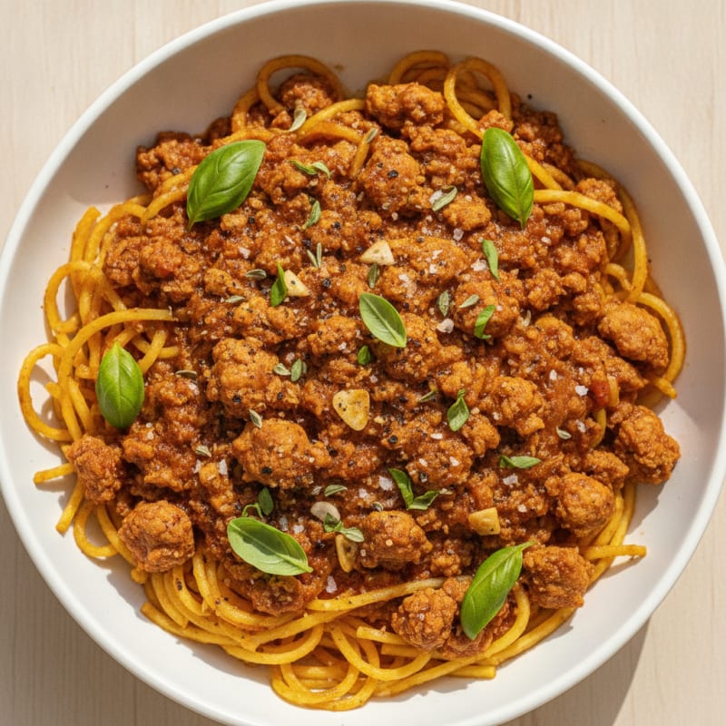 Roasted Spaghetti Squash with Savory Turkey Marinara