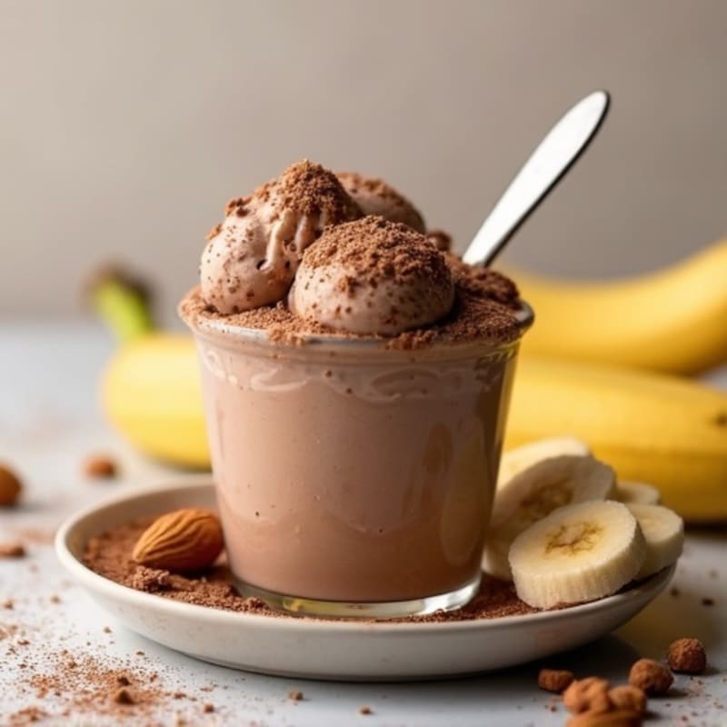 Protein-Packed Chocolate Almond Nice Cream