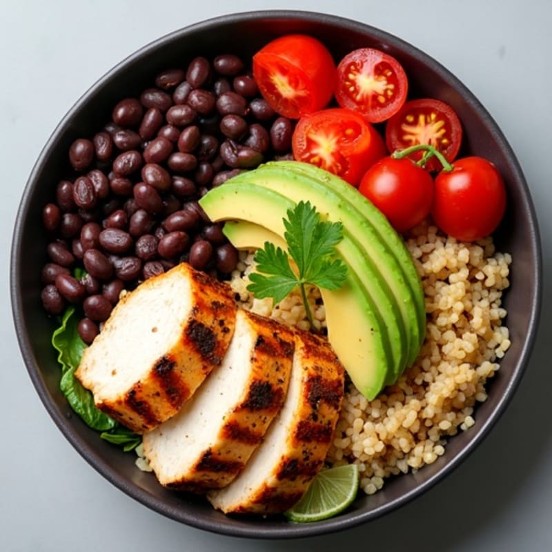 Hearty Black Bean Burrito Bowl with Creamy Avocado