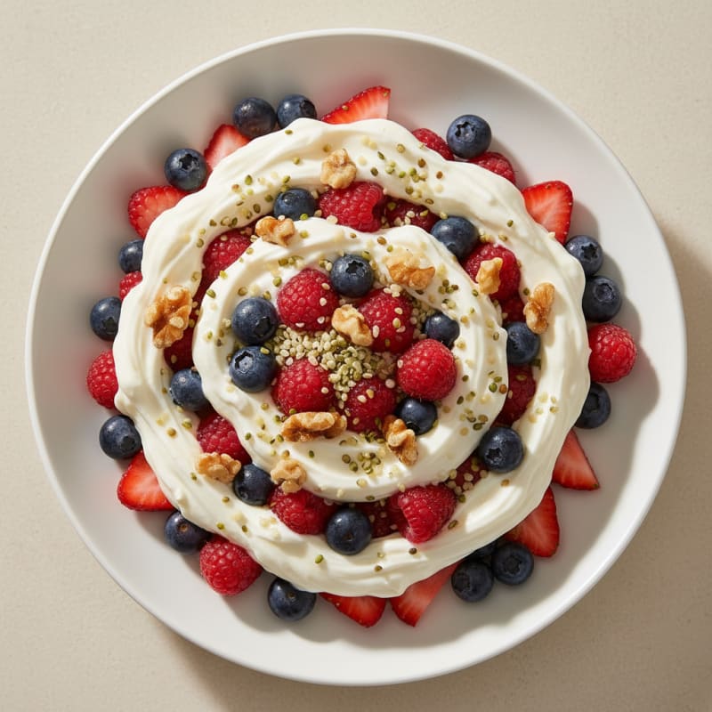Greek Yogurt Protein Parfait with Mixed Berries