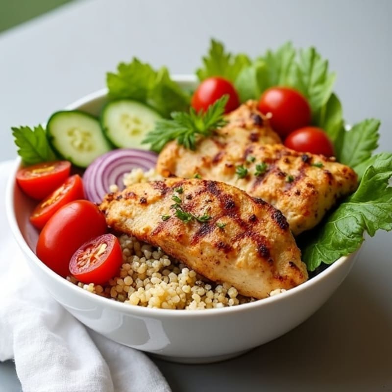 Herb-Spiced Chicken Shawarma Bowl with Garlic Tahini