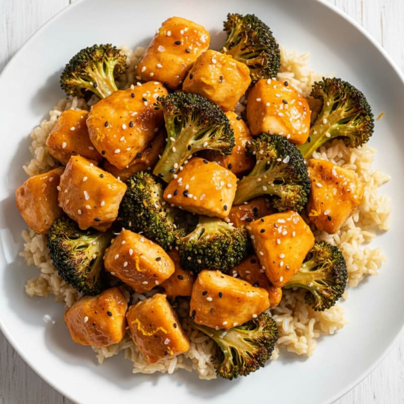 Baked Orange Chicken and Broccoli