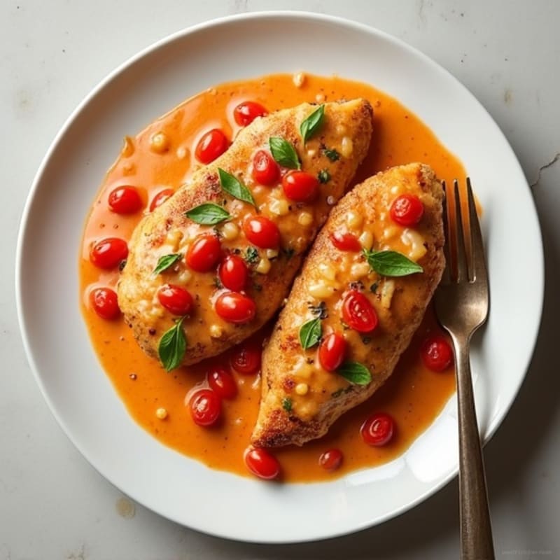 Creamy Spiced Chicken with Simmered Tomato Sauce
