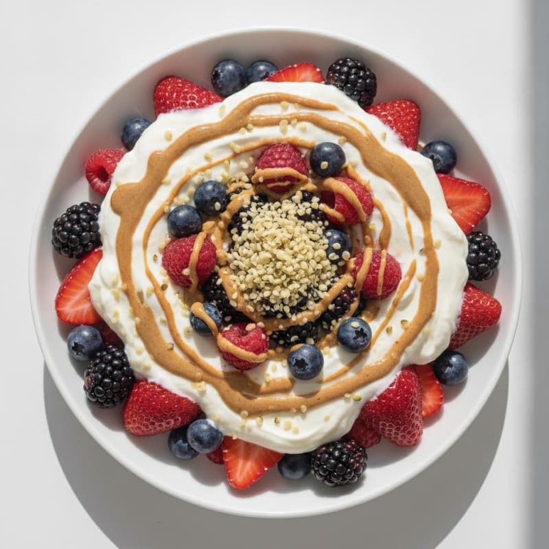 Greek Yogurt Protein Parfait with Mixed Berries