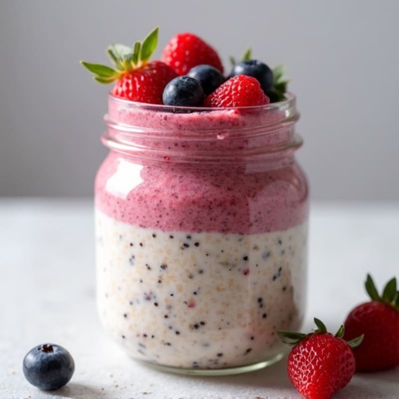 Creamy High-Protein Berry Overnight Oats