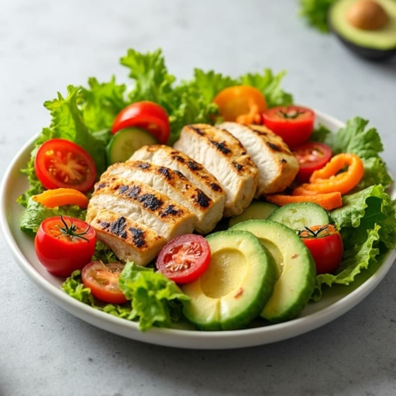 Grilled Chicken Salad with Crunchy Vegetables