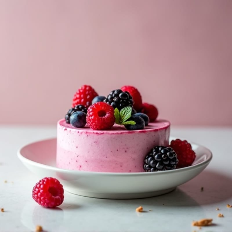 Greek Yogurt Protein Mousse with Mixed Berries