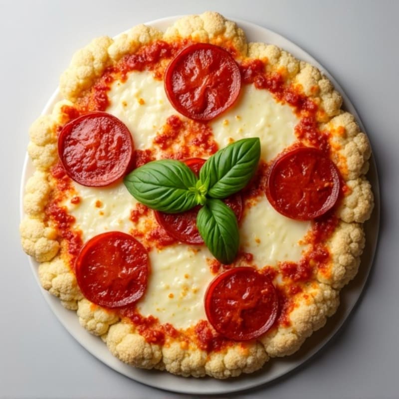 Cauliflower Crust Pizza with Turkey Pepperoni