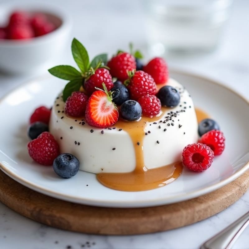 Silky Greek Yogurt Protein Mousse with Mixed Berries