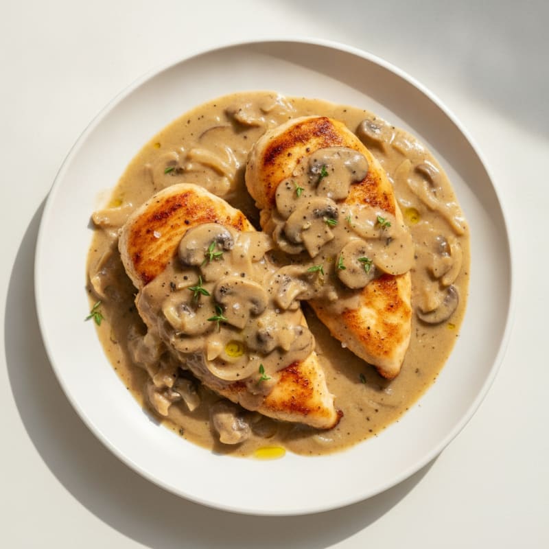 Smothered Chicken with Creamy Mushroom Gravy