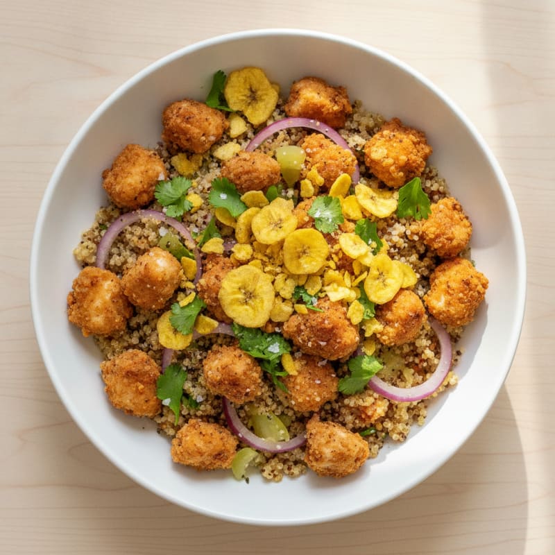 Fried Chicken and Quinoa Power Bowl