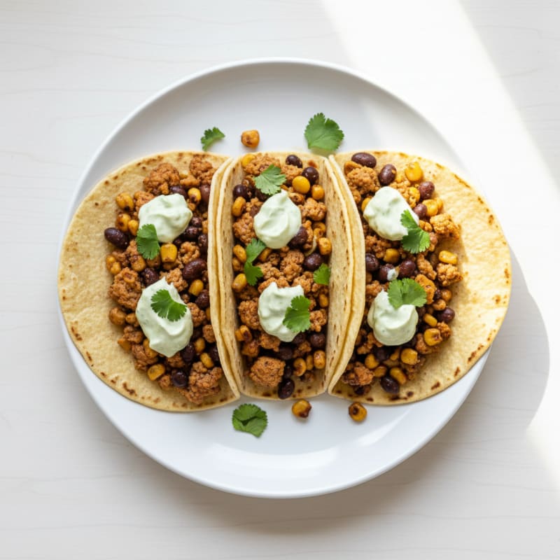 Zesty Black Bean and Corn Tacos