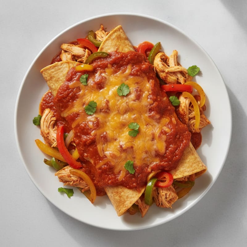 Chicken Enchiladas with Red Chili Sauce