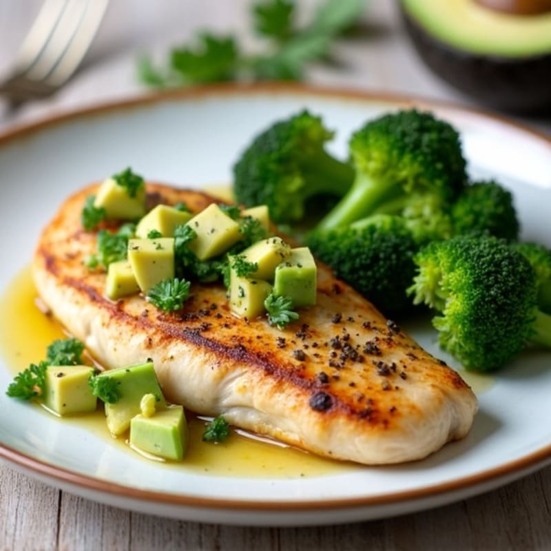 Herb-Roasted Chicken Breast with Steamed Broccoli