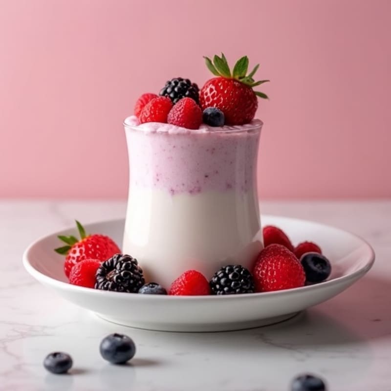 Greek Yogurt Protein Mousse with Mixed Berries