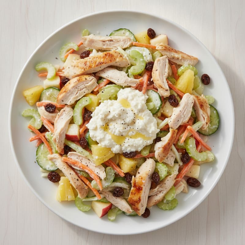 Chicken Breast Salad with Cottage Cheese Dressing