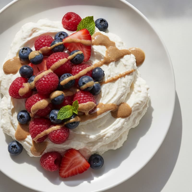 Greek Yogurt Protein Mousse with Mixed Berries