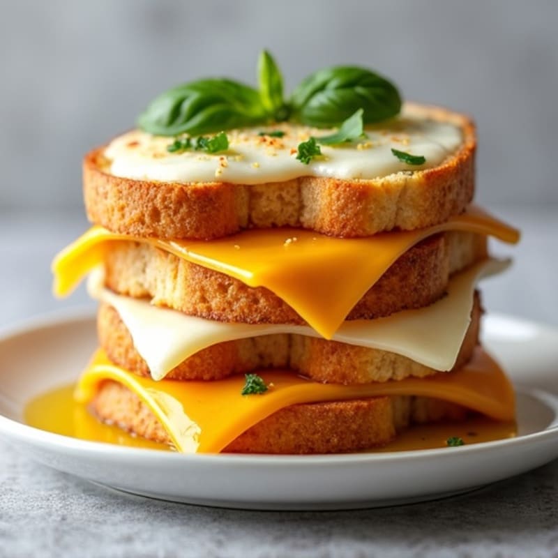 Crispy Three-Cheese Sourdough Stack