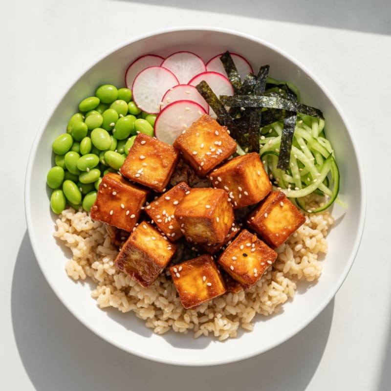 Spicy Gochujang Tofu Sushi Bowl