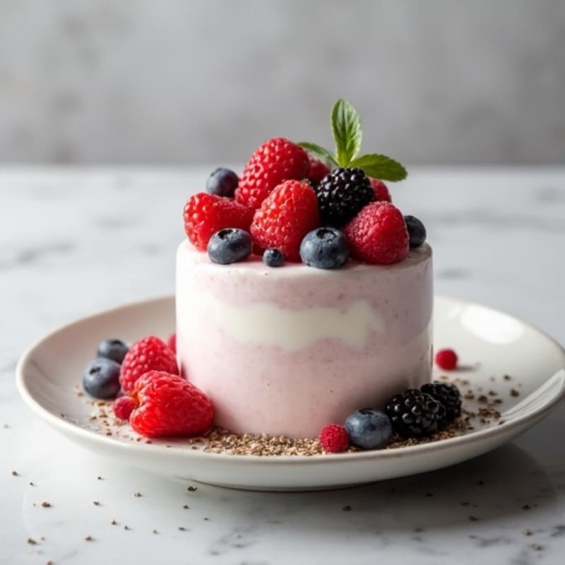 Silky Greek Yogurt Protein Mousse with Berries