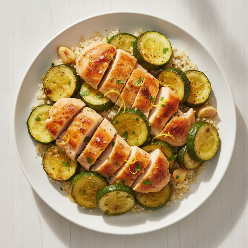 Lemon-Herb Roasted Zucchini and Chicken