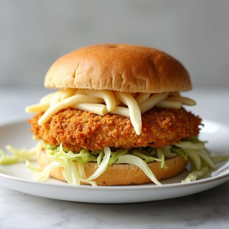 Crispy Air-Fried Chicken Sandwich with Creamy Slaw
