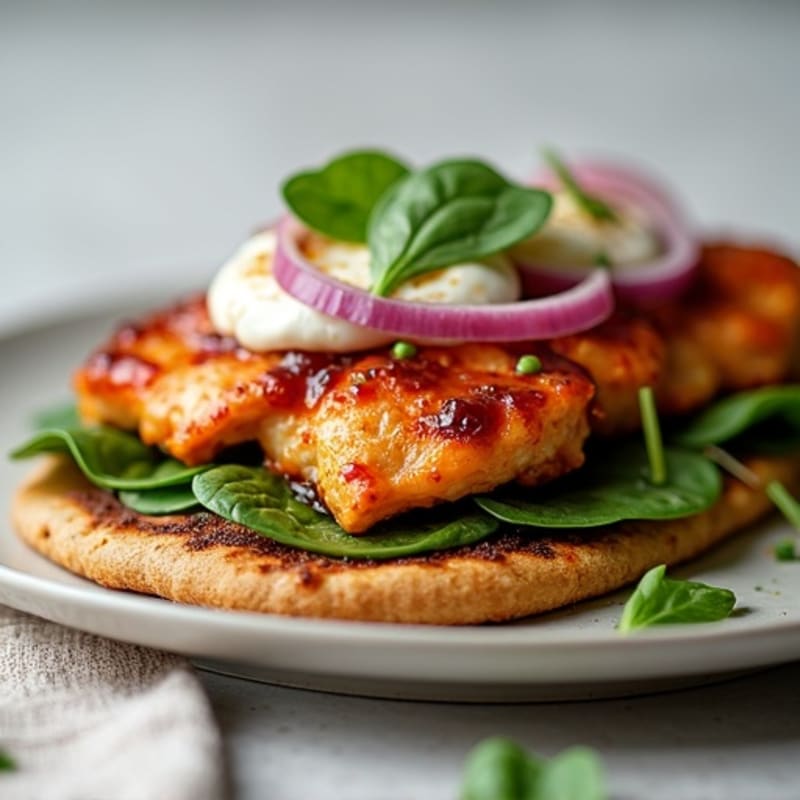 High-Protein BBQ Chicken Flatbread