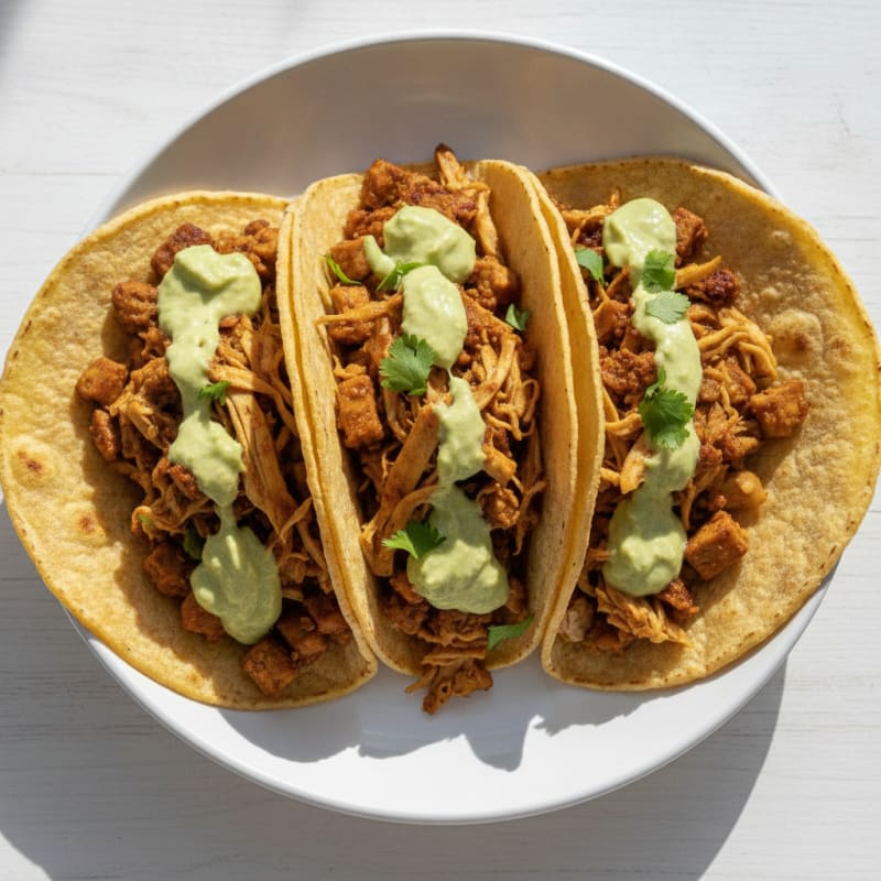 Jackfruit Tacos with Avocado Crema