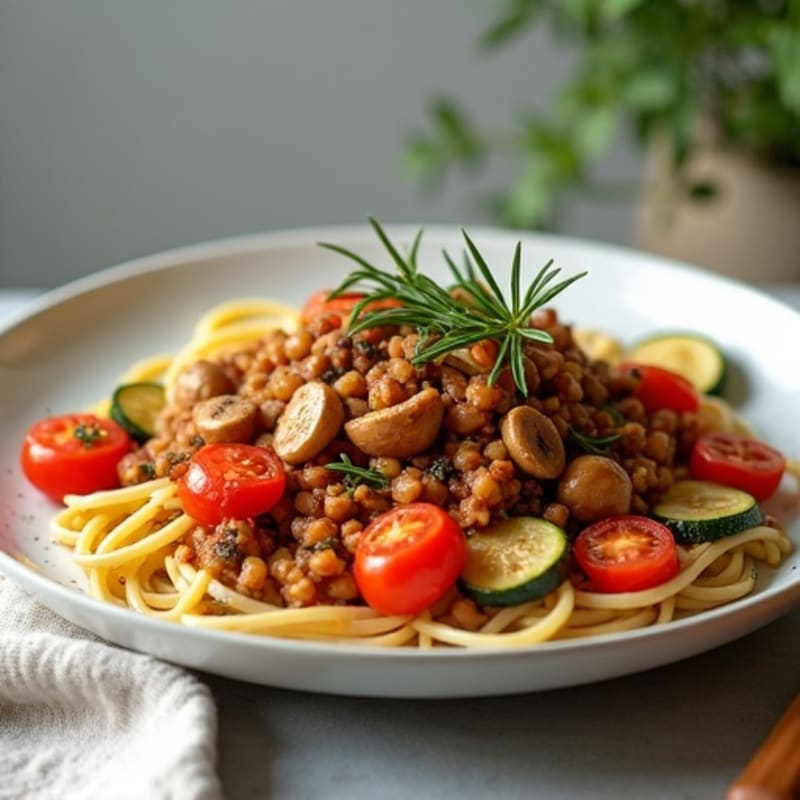 Hearty Mushroom Ragu with Herb-Roasted Vegetables