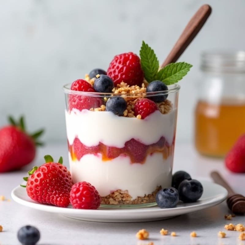 Creamy Greek Yogurt Protein Parfait with Mixed Berries