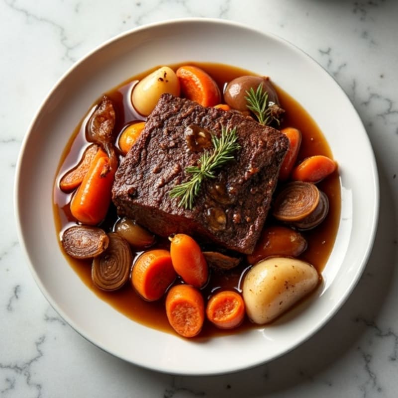 Tender Red Wine Braised Beef with Root Vegetables