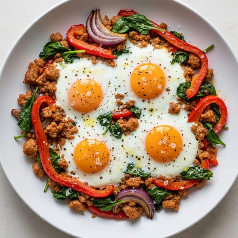 Baked Eggs with Roasted Vegetables