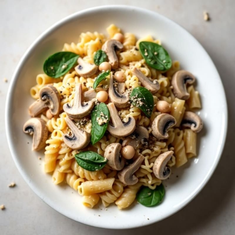 Healthy Creamy Truffle Mushroom Pasta
