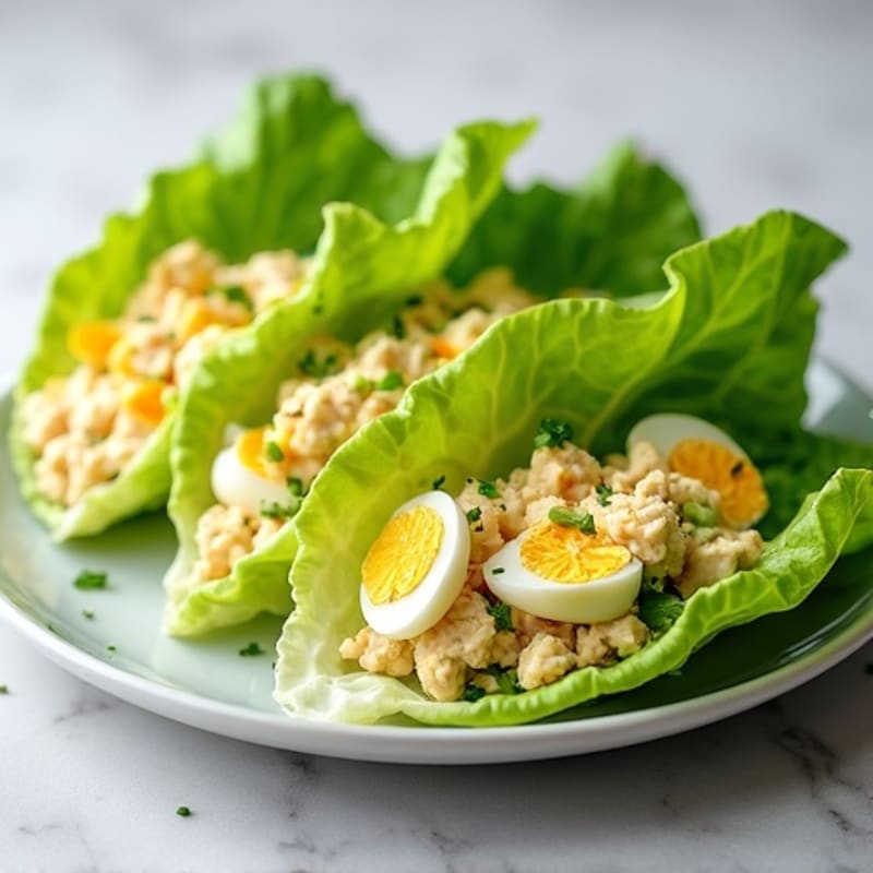 Creamy Egg Salad Lettuce Wraps