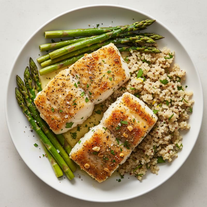 Lemon Herb Baked Cod with Asparagus