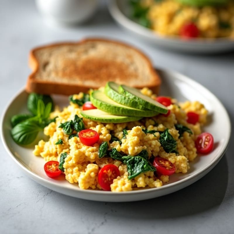 Egg White Spinach Scramble with Turkey Breast