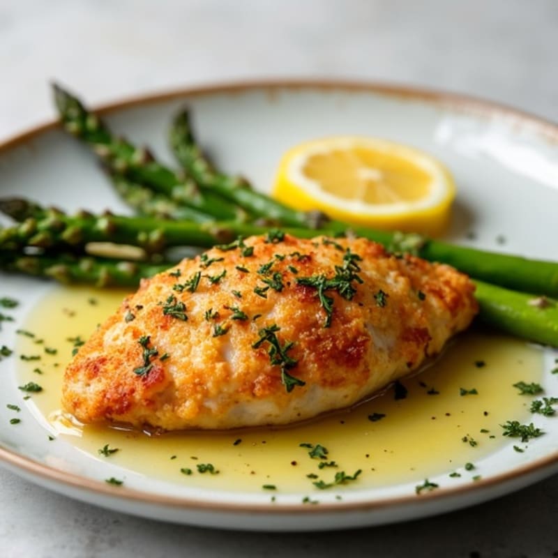 Crispy Lemon-Herb Chicken with Roasted Asparagus