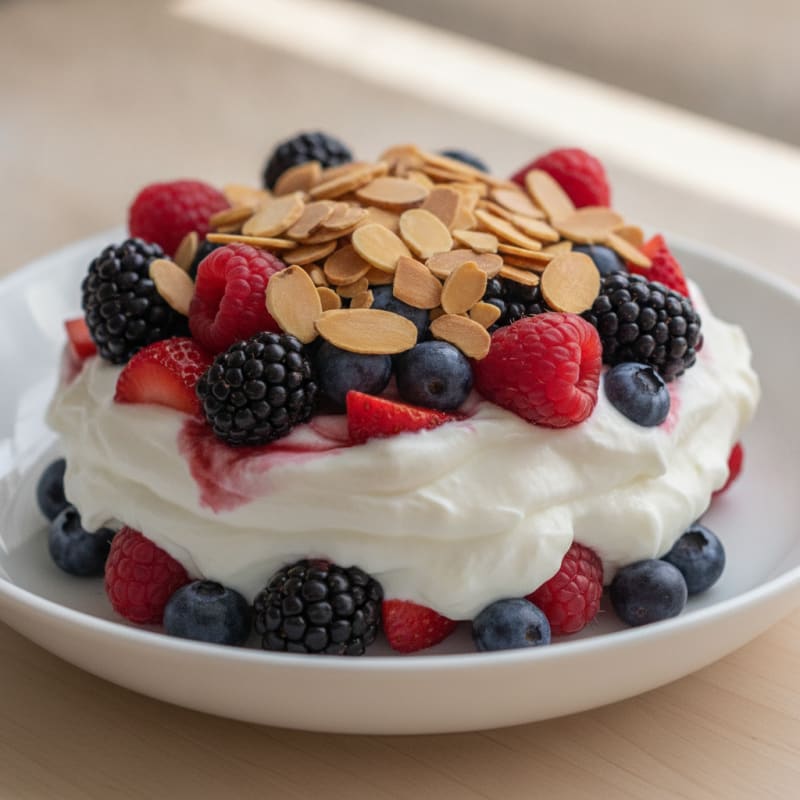Greek Yogurt Protein Parfait with Mixed Berries