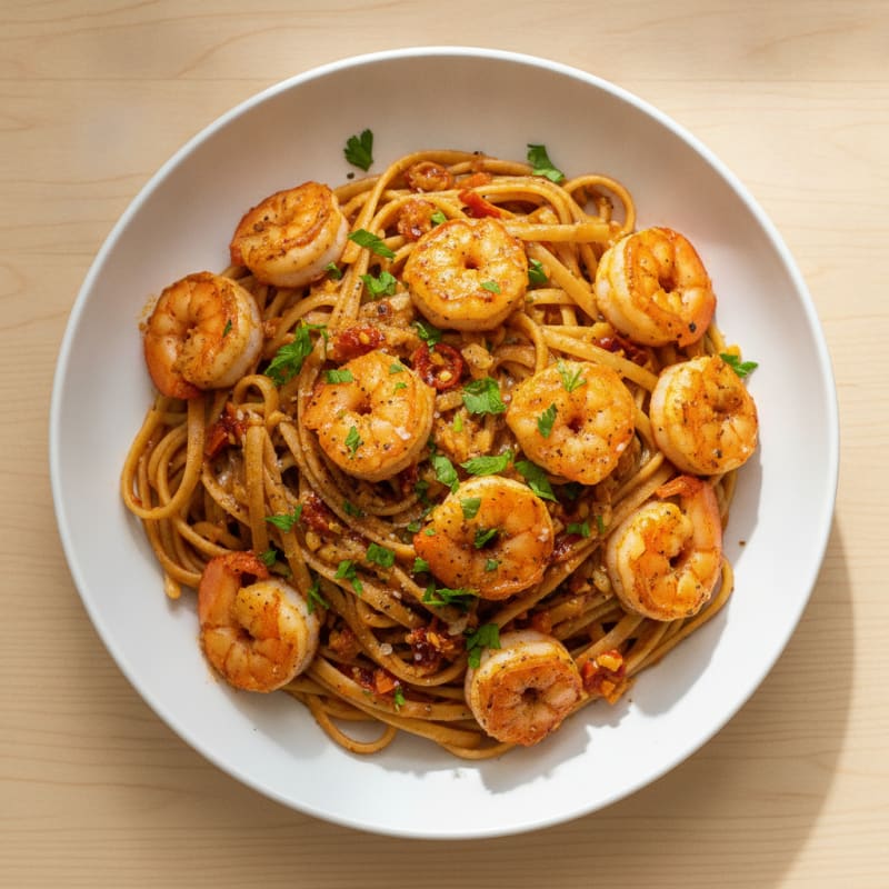 Spicy Calabrian Chili Shrimp Linguine