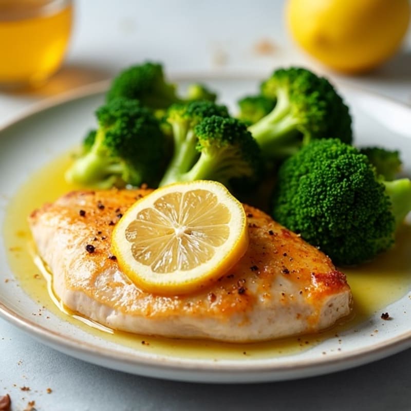 Oven-Baked Lemon Garlic Chicken with Roasted Broccoli