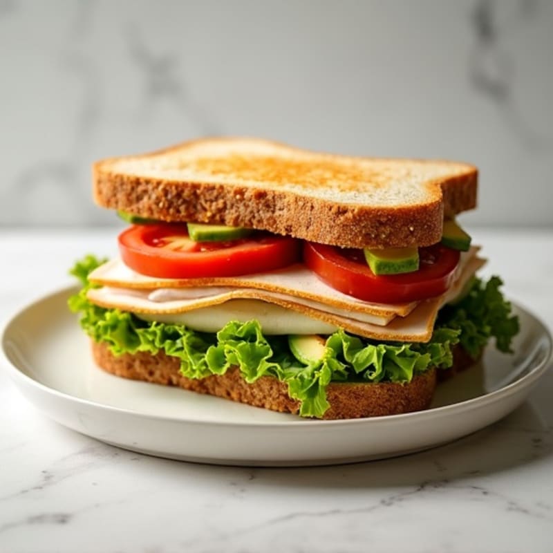 Turkey and Avocado Sandwich with Crisp Veggies