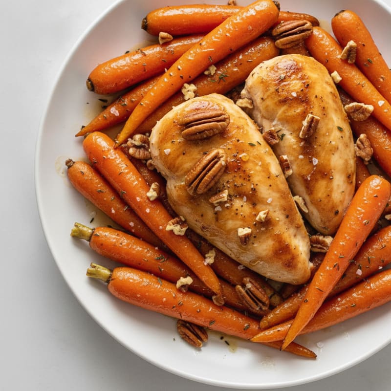 Maple-Glazed Roasted Carrots with Pecans